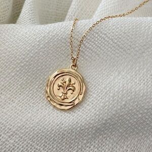 Gold filled Fleur de Lis necklace